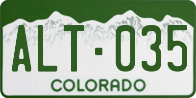 CO license plate ALT035