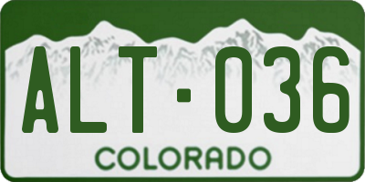 CO license plate ALT036