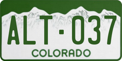 CO license plate ALT037