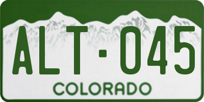 CO license plate ALT045