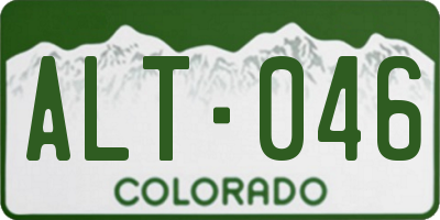CO license plate ALT046