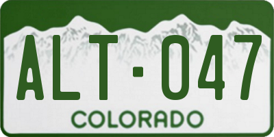 CO license plate ALT047