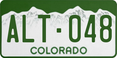 CO license plate ALT048