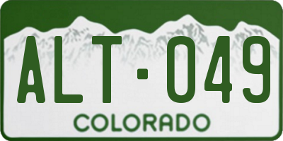 CO license plate ALT049