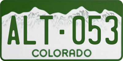 CO license plate ALT053