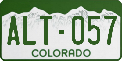 CO license plate ALT057
