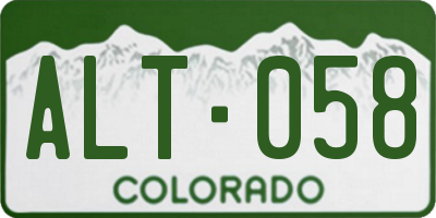 CO license plate ALT058