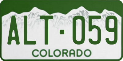 CO license plate ALT059