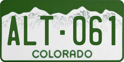 CO license plate ALT061