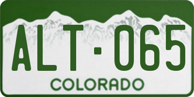 CO license plate ALT065