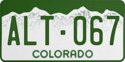 CO license plate ALT067