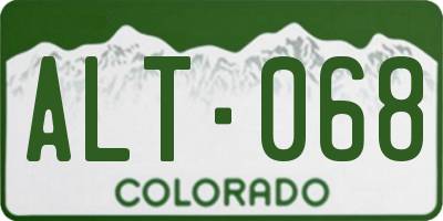 CO license plate ALT068