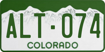CO license plate ALT074