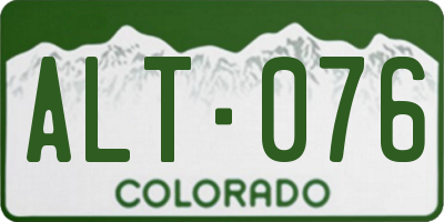 CO license plate ALT076