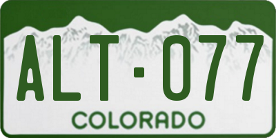 CO license plate ALT077