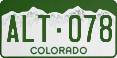 CO license plate ALT078