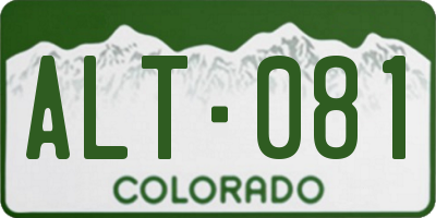 CO license plate ALT081