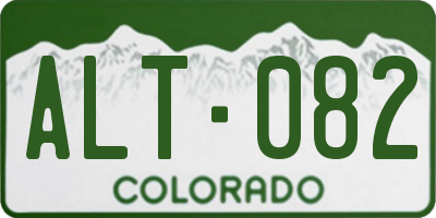 CO license plate ALT082