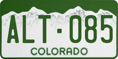 CO license plate ALT085