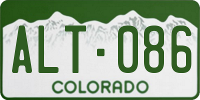 CO license plate ALT086