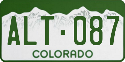 CO license plate ALT087