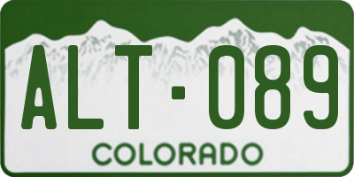 CO license plate ALT089