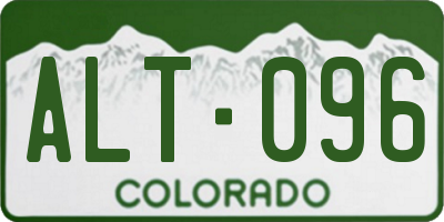CO license plate ALT096