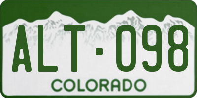 CO license plate ALT098