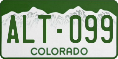 CO license plate ALT099