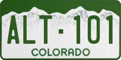 CO license plate ALT101