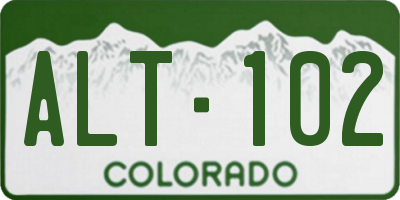 CO license plate ALT102