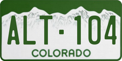 CO license plate ALT104