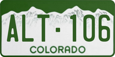 CO license plate ALT106