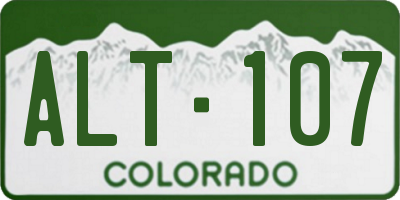 CO license plate ALT107