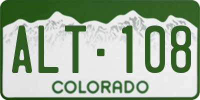 CO license plate ALT108