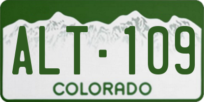 CO license plate ALT109