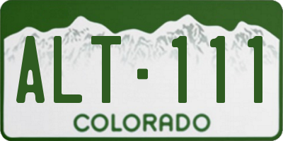 CO license plate ALT111