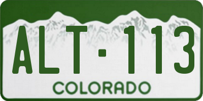 CO license plate ALT113
