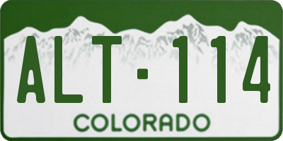 CO license plate ALT114