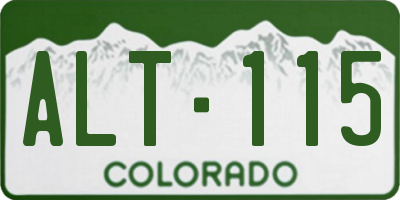 CO license plate ALT115