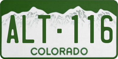 CO license plate ALT116
