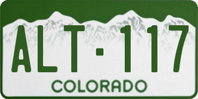 CO license plate ALT117