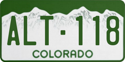 CO license plate ALT118