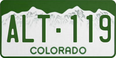 CO license plate ALT119