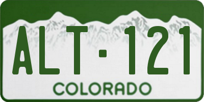 CO license plate ALT121
