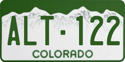 CO license plate ALT122