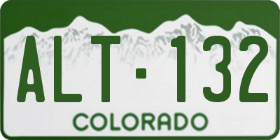 CO license plate ALT132