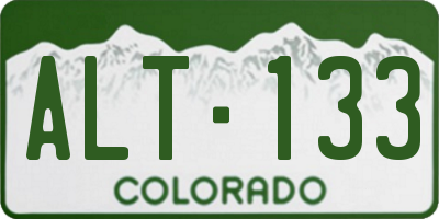 CO license plate ALT133