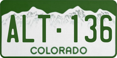 CO license plate ALT136