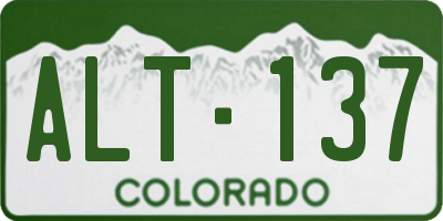 CO license plate ALT137